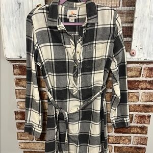 Field & Stream Monochrome Plaid Shirt Dress
